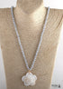 Boho Necklace, RH Crystal White Rose